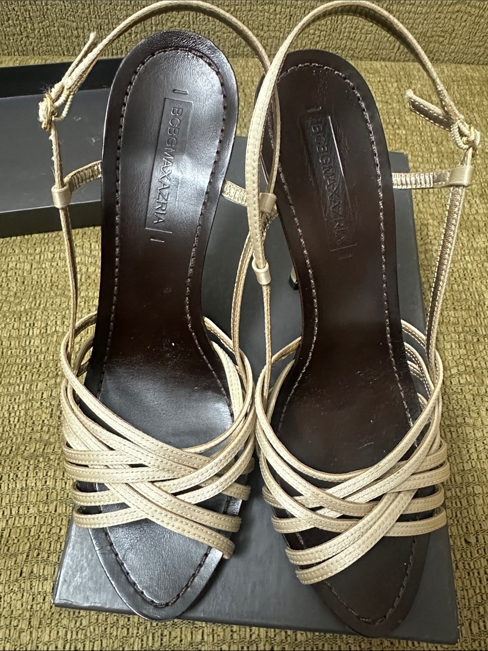 BCBG Max Azria Nude Strappy Slingback 4” Heels Size 8 - Picture 5 of 5